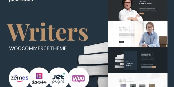 Jack Baker Writer Responsive WordPress Theme 1.0.1 GPL Theme