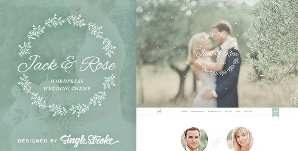 Jack Rose A Whimsical WordPress Wedding Theme 1.5.8 GPL Theme