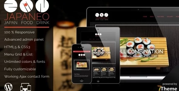 Japaneo – WordPress Japanese Restaurant Theme 1.08 GPL Theme