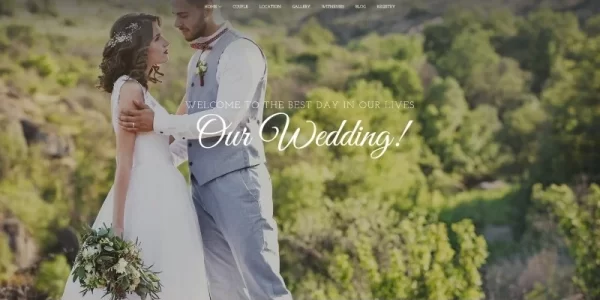 Jen+Ben One Page Wedding WordPress Theme 1.0.0 GPL Theme