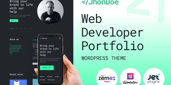 Jhon Doe Contemporary Web Developer WordPress Theme 1.0.0 GPL Theme