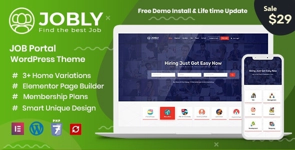 Jobly Career Builder WordPress Theme 1.2 GPL Theme