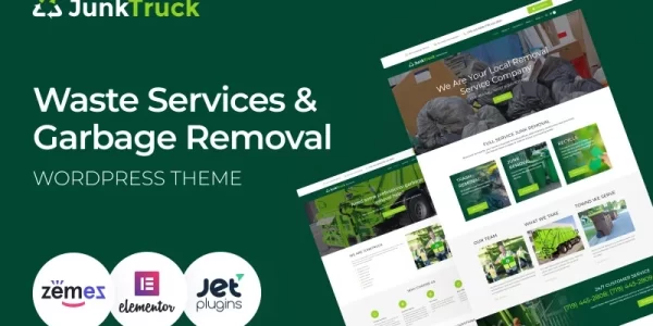 JunkTruck Waste Services Garbage Removal WordPress Theme 2.0.1 GPL Theme