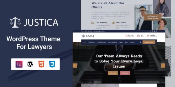 Justica Responsive Justice Firm WordPress Theme 1.0.0 GPL Theme
