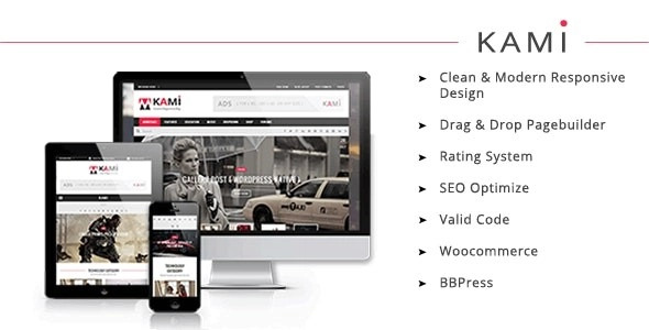 KAMI Creative Magazine and Blog WordPress Theme 2.1 GPL Theme