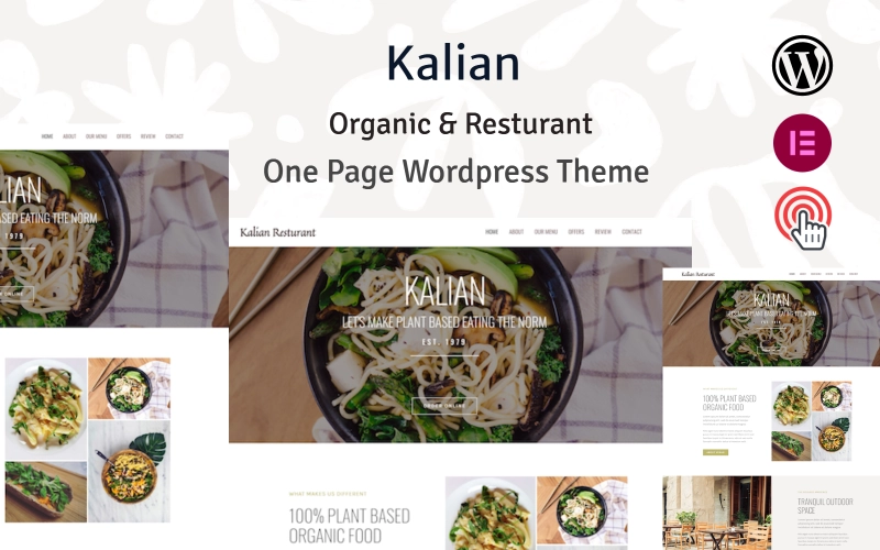 Kalian Organic Restaurant WordPress Theme 1.0.0 GPL Theme
