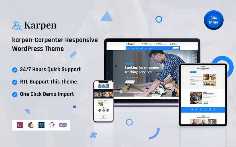 Karpen Carpenter and Wood Responsive WordPress Theme 1.0.0 GPL Theme