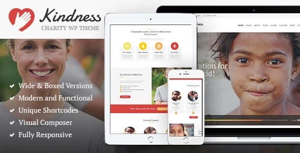 Kindness Non-Profit, Charity Donation Organizations WordPress Theme 1.4.1 GPL Theme