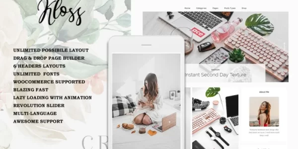 Kloss Elegant WordPress Blog Theme WordPress Theme 1.1.6 GPL Theme
