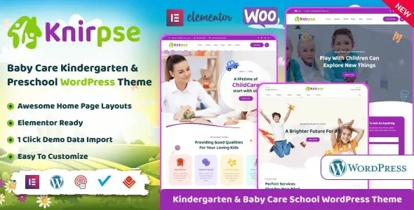 Knirpse – Kindergarten Baby Care WordPress Theme 1.5.6 GPL Theme