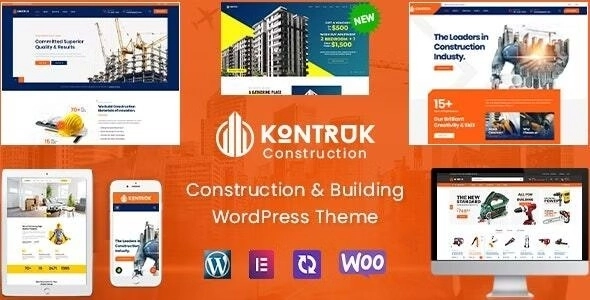 KonTruk Construction Building Elementor WordPress Theme 1.0.2 GPL Theme