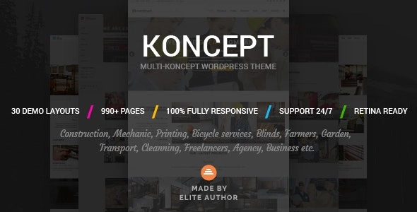 Koncept Responsive Multi-Concept WordPress Theme 1.1 GPL Theme