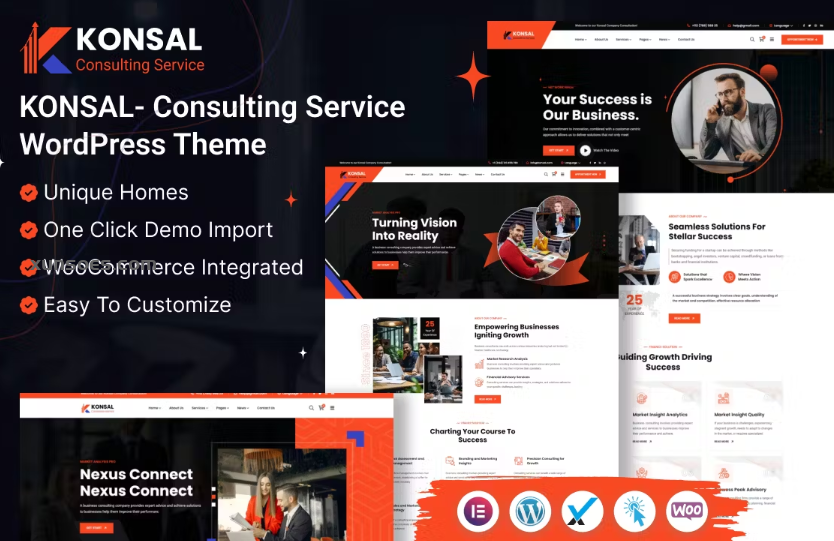 Konsal Corporate Business Consulting WordPress 1.0.0 GPL Theme