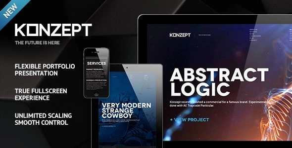 Konzept Fullscreen Portfolio WordPress Theme 3.1 GPL Theme