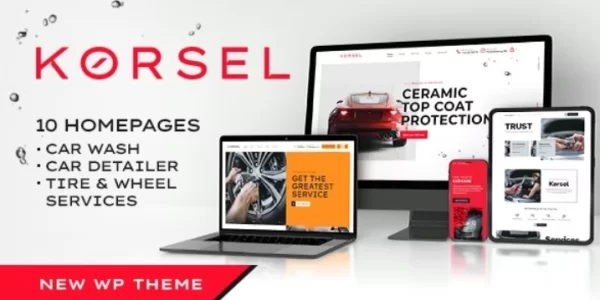 Kørsel Car Services, Auto Wash Repair 1.0.5 GPL Theme