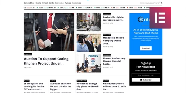 Kritex Corporate News Blog Modern WordPress Elementor Theme WordPress Theme 1.1.0 GPL Theme