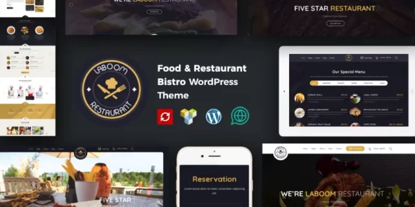 La Boom Food Restaurant Bistro WordPress Theme 2.6.1 GPL Theme