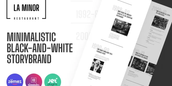 La Minor Minimalistic Black-and-white Storybrand WordPress Theme 1.0.0 GPL Theme
