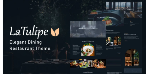 LaTulipe Tasty Dining Restaurant WordPress Theme 1.0.2 GPL Theme
