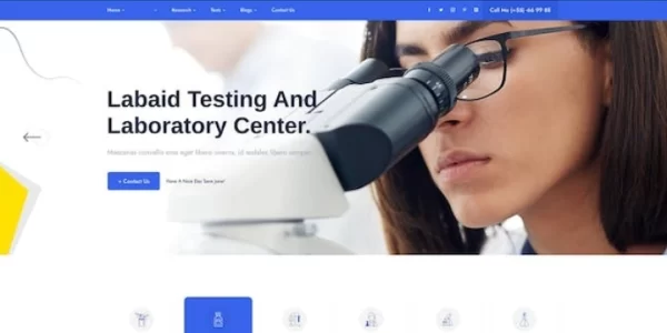 Labaid  – Laboratory Science Research WordPress Theme 1.0.1 GPL Theme