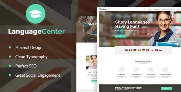 Language Center Online School Education WordPress Theme 1.2 GPL Theme