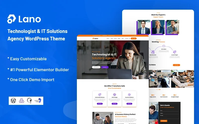 Lano Technologist IT Solutions Agency WordPress Theme 1.0.0 GPL Theme