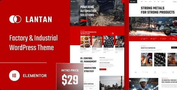 Lantan Factory Industrial WordPress Theme 1.0.3 GPL Theme