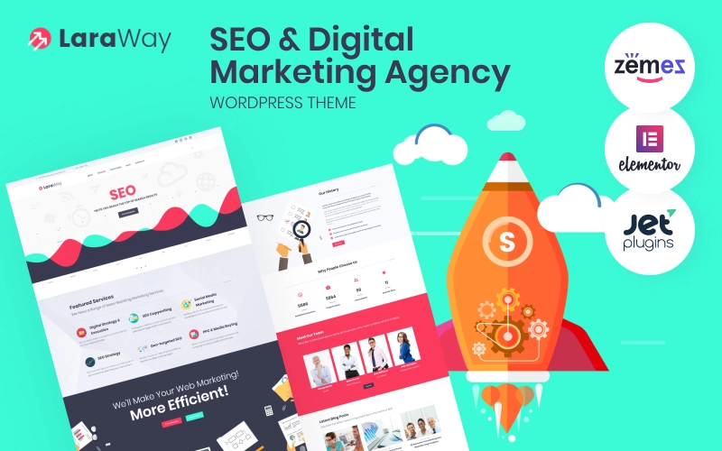 Laraway SEO Digital Marketing Agency WordPress Theme 1.0.1 GPL Theme