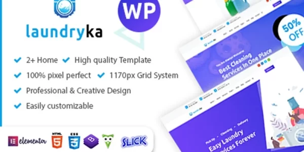 Laundryka Dry Cleaning Services WordPress Theme 1.0.1 GPL Theme