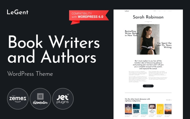 Legend Responsive Book Writers and Authors WordPress Theme 1.0.1 GPL Theme