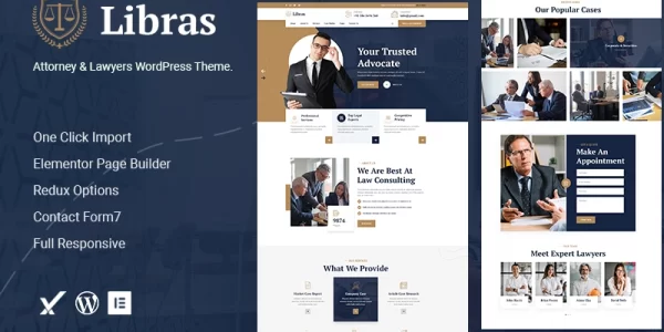 Libras Attorney Lawyers WordPress Theme 1.0.0 GPL Theme