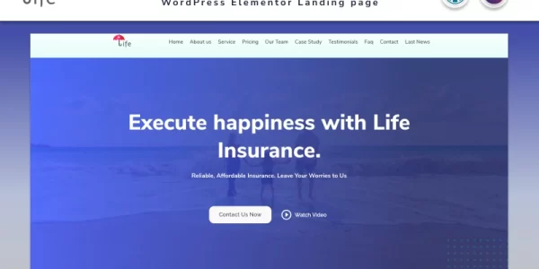 Life Insurance Сompany Landing page with Blog Elementor WordPress Theme 1.1 GPL Theme
