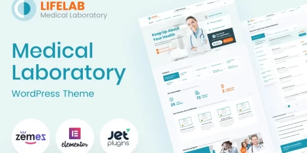 LifeLab Medical Laboratory WordPress Theme 1.0.1 GPL Theme