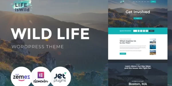 LifeisWild Wild Life WordPress Theme 1.0.1 GPL Theme