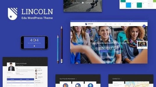 Lincoln Education Material Design WordPress Theme 4.3.1 GPL Theme