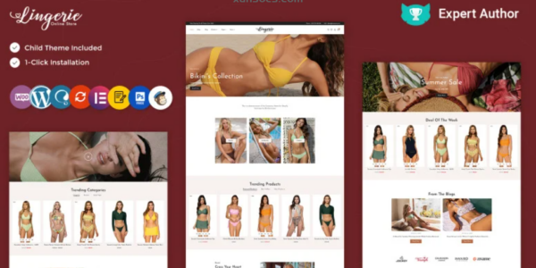 Lingerie Lingerie, Ladies Wear, Shapewear, Swimwear Bikini Store Elementor WooCommerce Theme 1.0.0 GPL Theme