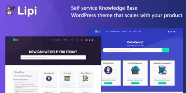Lipi Self Service Knowledge Base and Creative WordPress Theme 1.5 GPL Theme