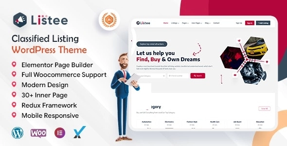 Listee Classified Ads and Listing Directory WordPress Theme 1.0.2 GPL Theme