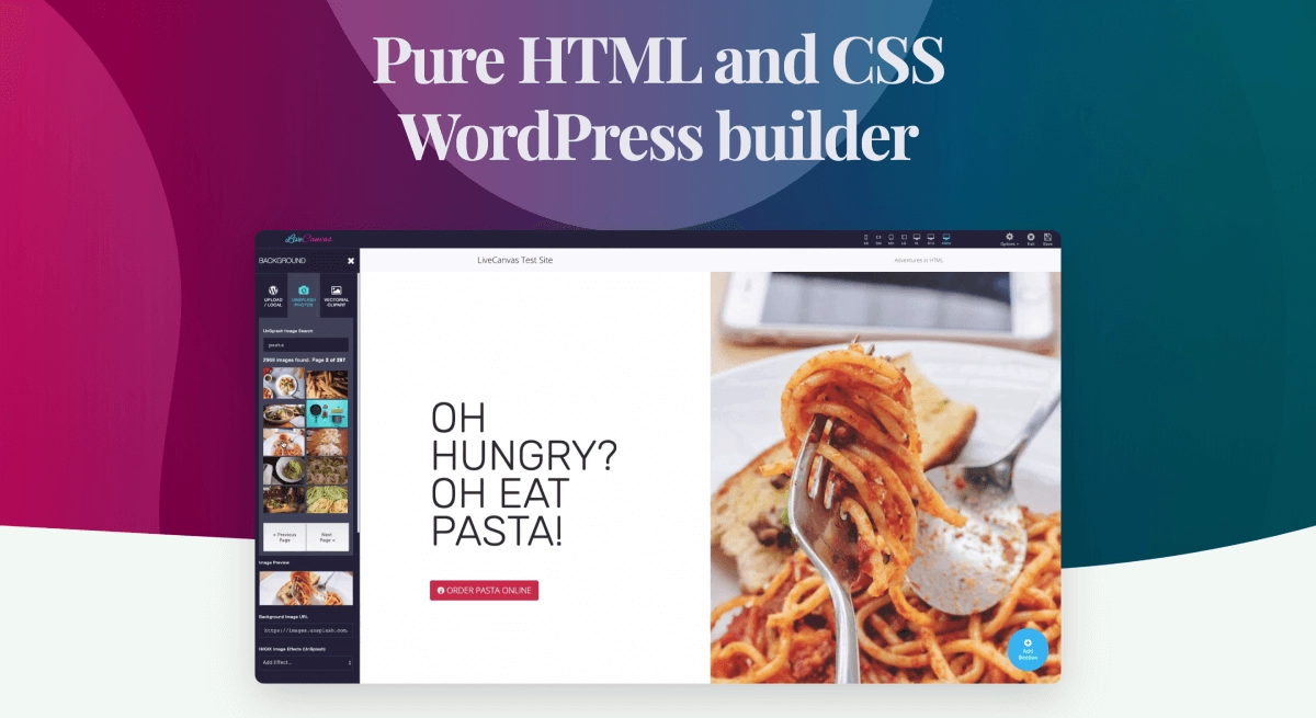 LiveCanvas Pure HTML CSS WordPress Builder 3.12.1 GPL Plugins