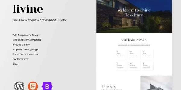 Livine Real Estate Residence WordPress Theme WordPress Theme 1.0 GPL Theme