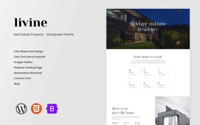 Livine Real Estate Residence WordPress Theme WordPress Theme 1.0 GPL Theme