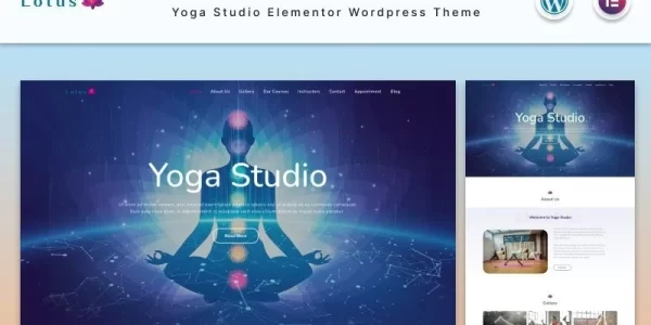 Lotus Yoga Studio Website Elementor WordPress Theme 1.1 GPL Theme