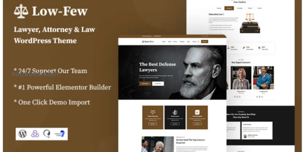 Lowfew Lawyer and Attorney Responsive WordPress Theme 1.0.1 GPL Theme
