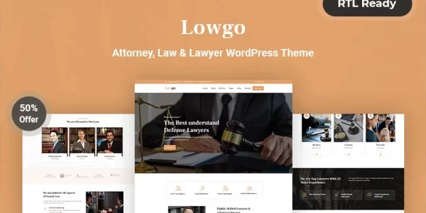 Lowgo Attorney, Law Lawyer WordPress Theme 1.0.2 GPL Theme