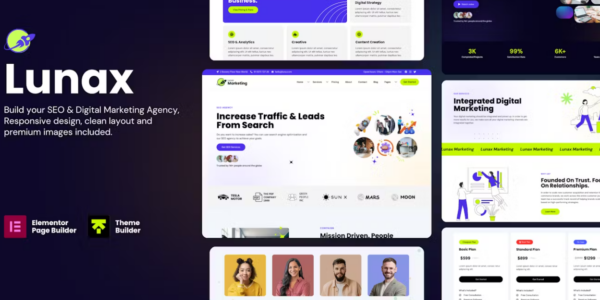 Lunax – Digital Marketing Agency WordPress Theme 1.1.2 GPL Theme