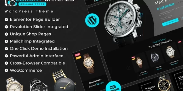 Luxury Watches Selling Store Elementor Woocommerce Theme WordPress Theme 1.0.0 GPL Theme