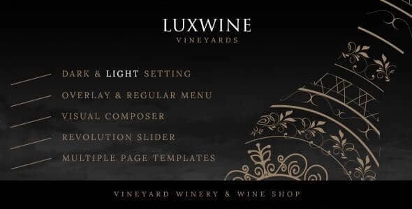 Luxwine Wine WordPress Theme 2.5 GPL Theme