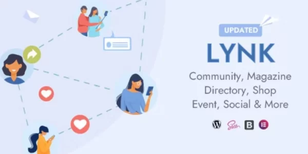 Lynk Social Networking, Community, Shop Vendor and Listing Direcotry WordPress Theme 3.8.0 GPL Theme