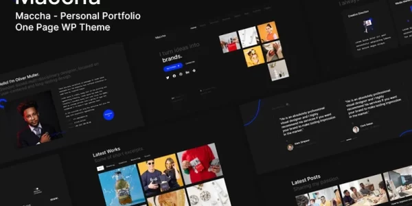 Maccha One Page Personal Portfolio WordPress Theme 1.0.0 GPL Theme