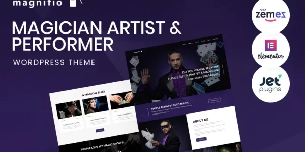 Magician Artist Performer WordPress Theme Magnifio WordPress Theme 1.0.1 GPL Theme
